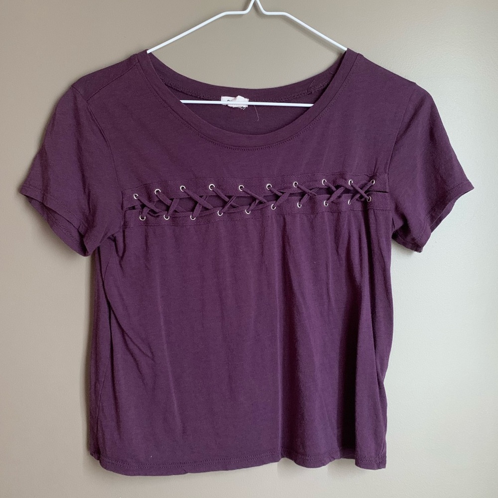 LAST CHANCE Garage strappy crop top plum